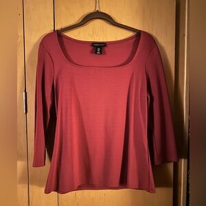 Adrienne Vittadini Women's Warm Red Knit Top